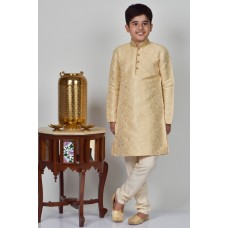 Gold Readymade Fancy Wedding Kurta Pajama for Boys