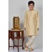 Gold Readymade Fancy Wedding Kurta Pajama for Boys