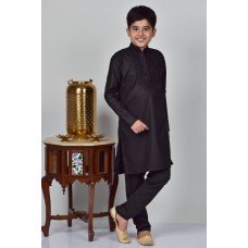 Black Pakistani Designer Boys Kurta Pajama