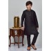 Black Punjabi Boys Kurta Pajama Set