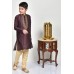 Maroon Indian Kids Embroidered Kurta Pajama Set