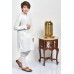 White Chikenkar Boys Kurta Shalwar Suit Set