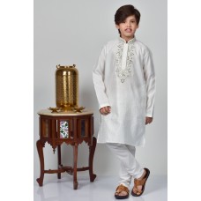 White Pakistani Boys Eid Kurta Shalwar