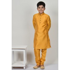 Mustard Boys Silk Wedding Kurta Pajama