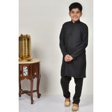 Black Jacquard Boys Eid Kurta Pajama