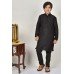 Black Kids Stitched Eid Kurta Pajama Set