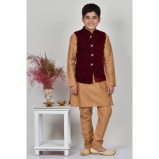 Maroon Premium Velvet Boys Waistcoat