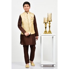 Gold Brocade Formal Boys Waistcoat