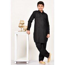 Black Collar Style Boy's Shalwar Kameez