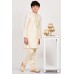 Cream Embroidered Fancy Wedding Kurta for Boy