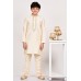 Cream Embroidered Fancy Wedding Kurta for Boy