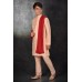 Peach Indian Designer Kurta Pajama Stole Set for Boys