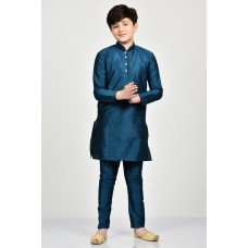 Teal Blue Festive Kurta Pajama Set