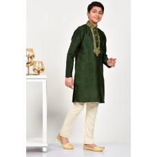 Dark Green Pakistani Wedding Kurta Pajama For Boys