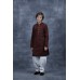 Dark Maroon Embroidered Eid Kurta Pajama Designer Boyswear