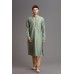 Green Beige Embroidered Pakistani Wedding Mens Kurta Pajama