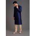 Navy Blue Beige Contrast Kurta Pajama Set for Mens