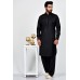 Black Pakistani Kurta Shalwar Mens Eid Suit