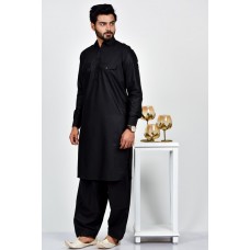 Black Pakistani Kurta Shalwar Mens Eid Suit