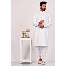 White Pakistani Mens Designer Kurta Shalwar