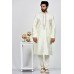 Cream Embroidered Pakistani Kurta Pajama Set