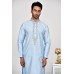 Sky Blue Embroidered Pakistani Mens Kurta White Pajama