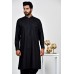 Jet Black Plain Kurta Shalwar Pakistani Mens Clothing