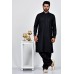 Jet Black Plain Kurta Shalwar Pakistani Mens Clothing