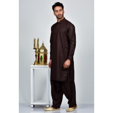 Dark Brown Stitch Pakistani Eid Kurta Shalwar