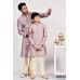 Lilac Embroidered Kurta Pajama for Men