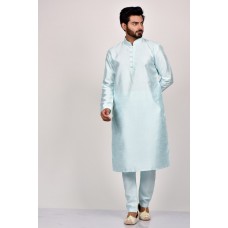 Ice Blue Indian Designer Men's Kurta Pajama