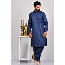 Denim Blue Mens Casual Kurta Shalwar