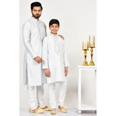 Elegant White Mens Eid Kurta Set