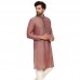 Brown Indian Men's Festive Wear Kurta Pajama