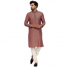 Brown Indian Men's Festive Wear Kurta Pajama