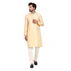 Gold Indian Men's Wedding Kurta Pajama