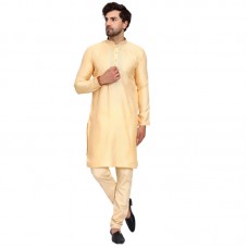 Gold Exquisite Embroidered Men's Kurta Pajama