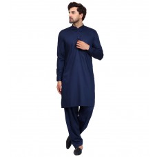 Navy Blue Readymade Pakistani Kurta Shalwar