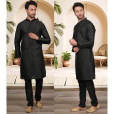 Black Ready made Men's Kurta Pajama