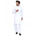 White Pakistani Men's Kurta Shalwar Set