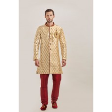 GOLD AND MAROON SLEEK KURTA AND PAJAMA INDIAN WEDDING WEAR