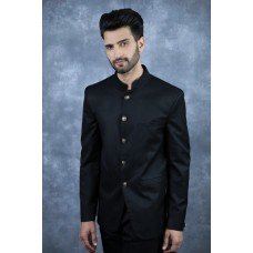 Black Indian Designer Mens Blazer Prince Coat