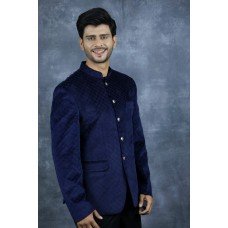 Navy Blue Indian Mens Wedding Prince Coat