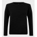 Mens Black Designer Ribbed Jumper Mens Black Designer Ribbed Jumper