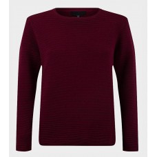 Burgundy Ribbed Men's Winter Jumper