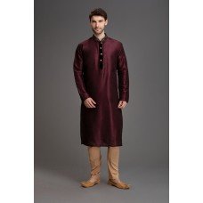 MIDNIGHT DARK MAROON PAKISTANI WEDDING KURTA PAJAMA