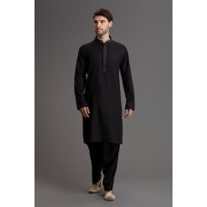 BLACK INDIAN PAKISTANI READYMADE MENSWEAR SHALWAR KAMEEZ