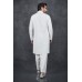 White Chikenkar Mens Kurta Shalwar Suit Set