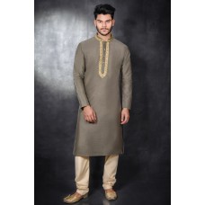 Khaki Beige Indian Traditional Kurta Pajama for Men