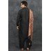 Black Kurta Shalwar Pakistani Wedding Shawl Suit